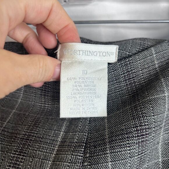Worthington Plaid Godet Flare Midi Skirt Office Work Career Pleated Size 10 - Picture 6 of 8